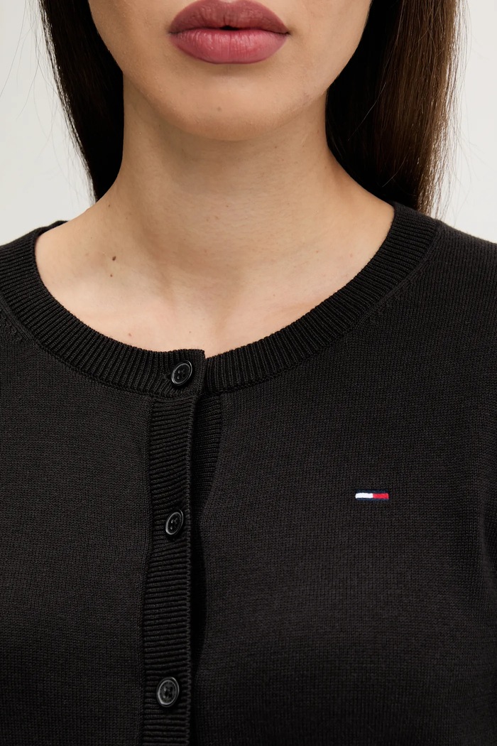 Tommy Jeans kardigan dámský bavlněný DW0DW20976 černá