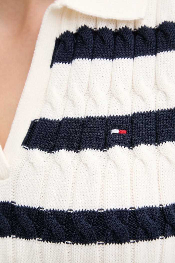 Bavlněná vesta Tommy Hilfiger WW0WW45655 béžová