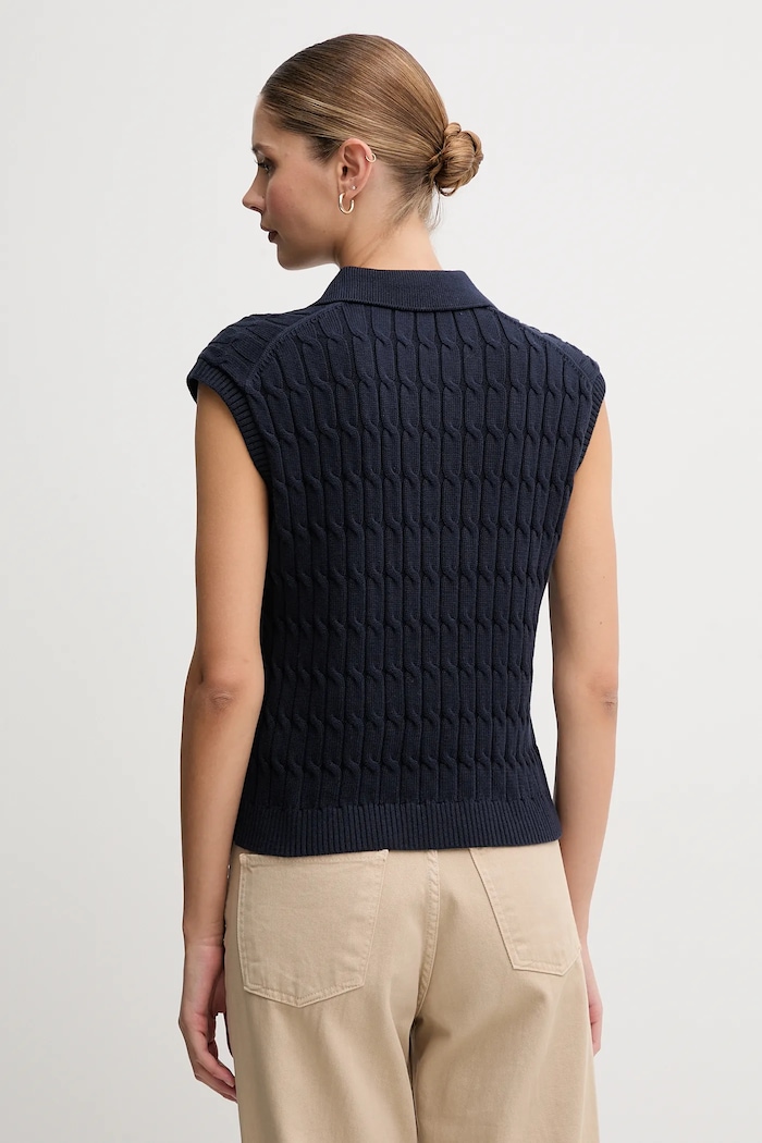 Îmbrăcăminte Tommy Hilfiger vestă din bumbac WW0WW45655 bleumarin