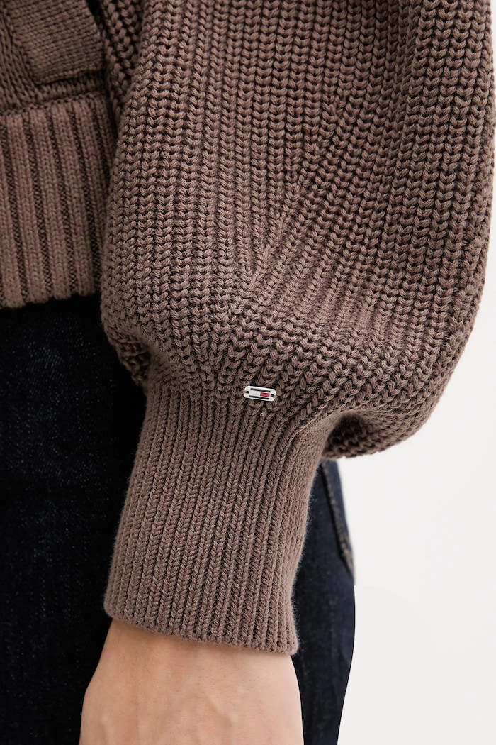 Tommy Hilfiger pamut kardigán barna WW0WW45692
