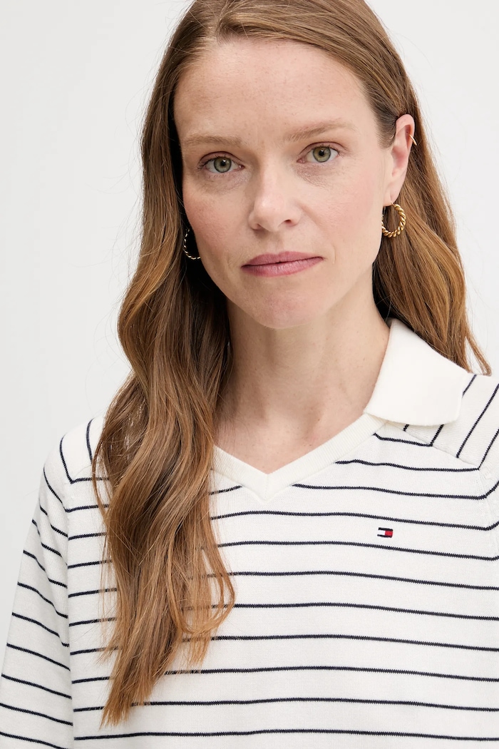 Bavlnený sveter Tommy Hilfiger biela WW0WW45694