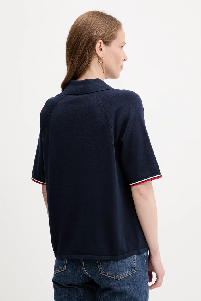 Odzież Tommy Hilfiger Sweter bawełniany WW0WW45694 granatowy