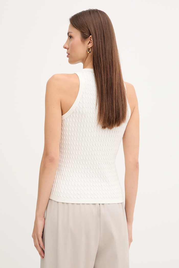 Oblečenie Tommy Hilfiger top dámsky bavlnený WW0WW45706 béžová