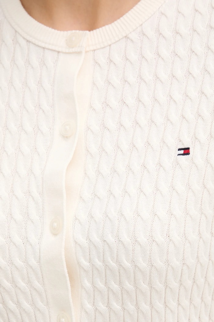 Tommy Hilfiger kardigan bawełniany WW0WW45707 beżowy