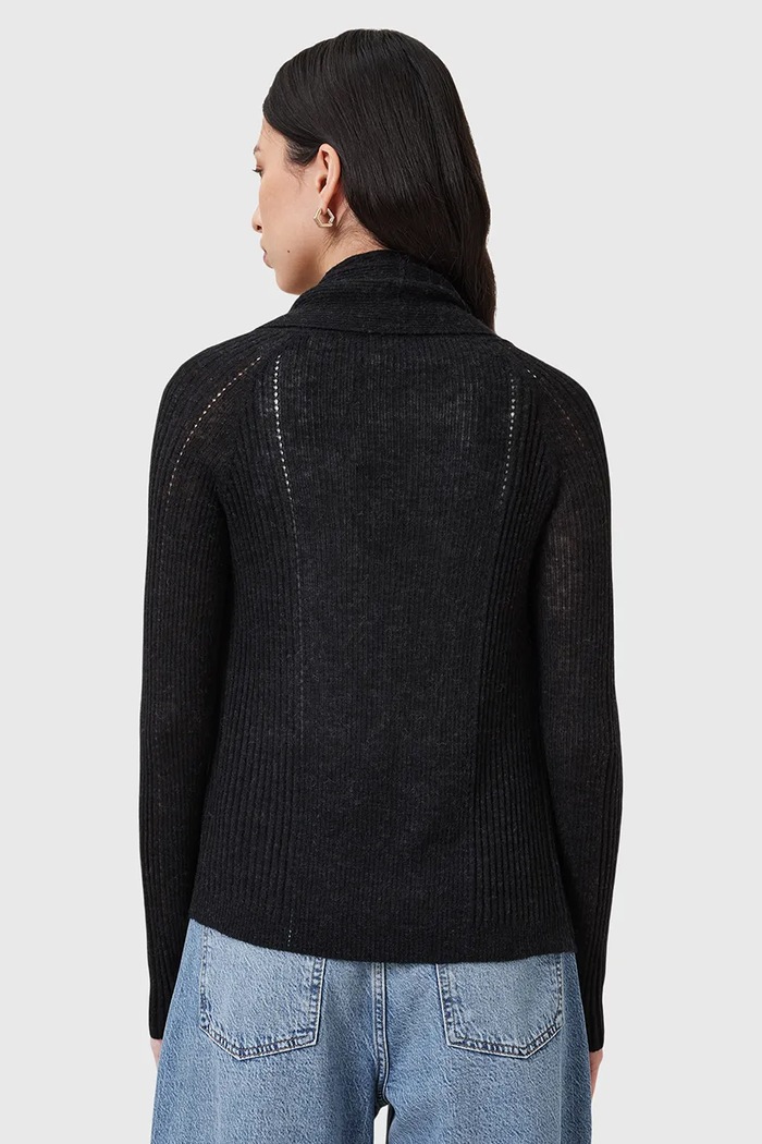 AllSaints kardigan z domieszką wełny HARPER W052KC czarny
