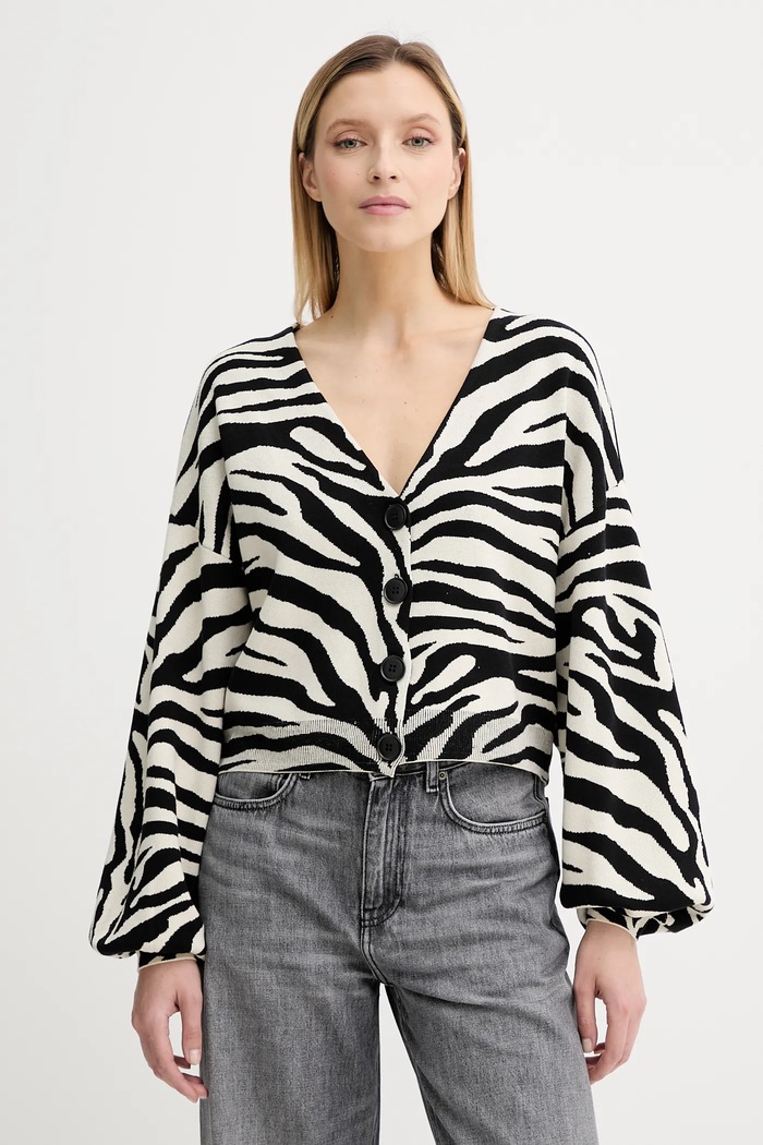 Gestuz cardigan cu modele negru 10910341