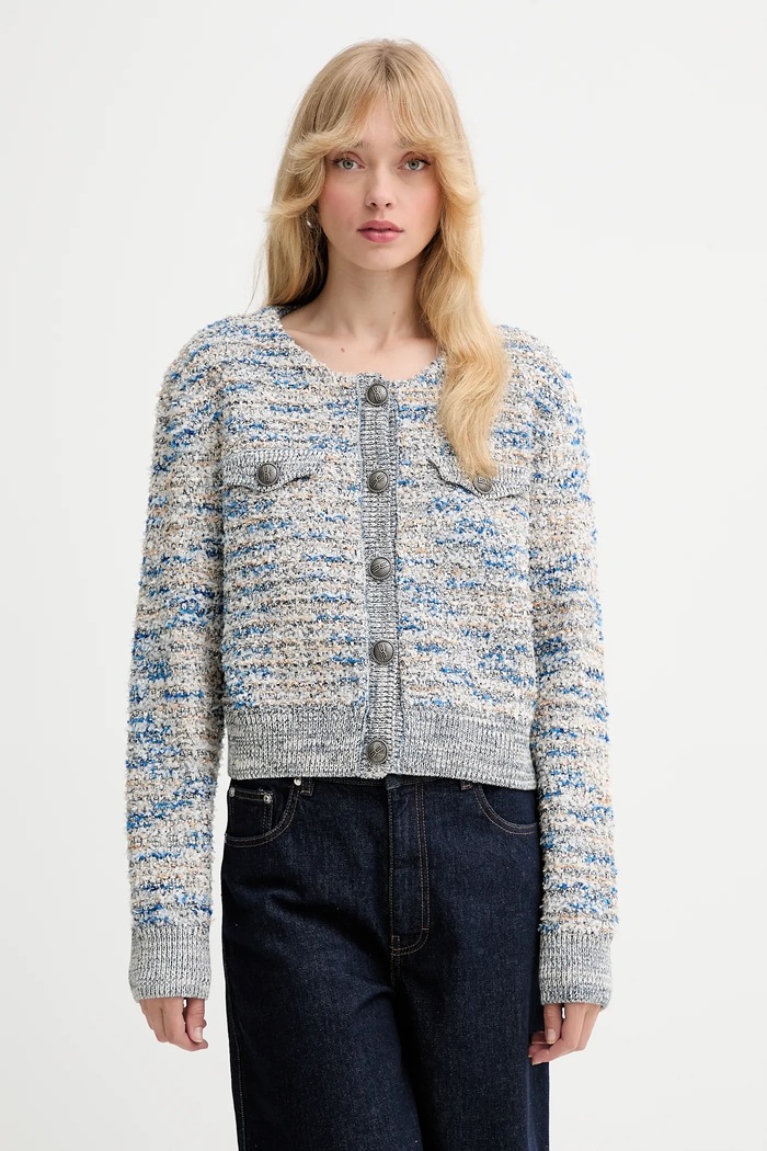 Gestuz cardigan cu modele albastru 10910345