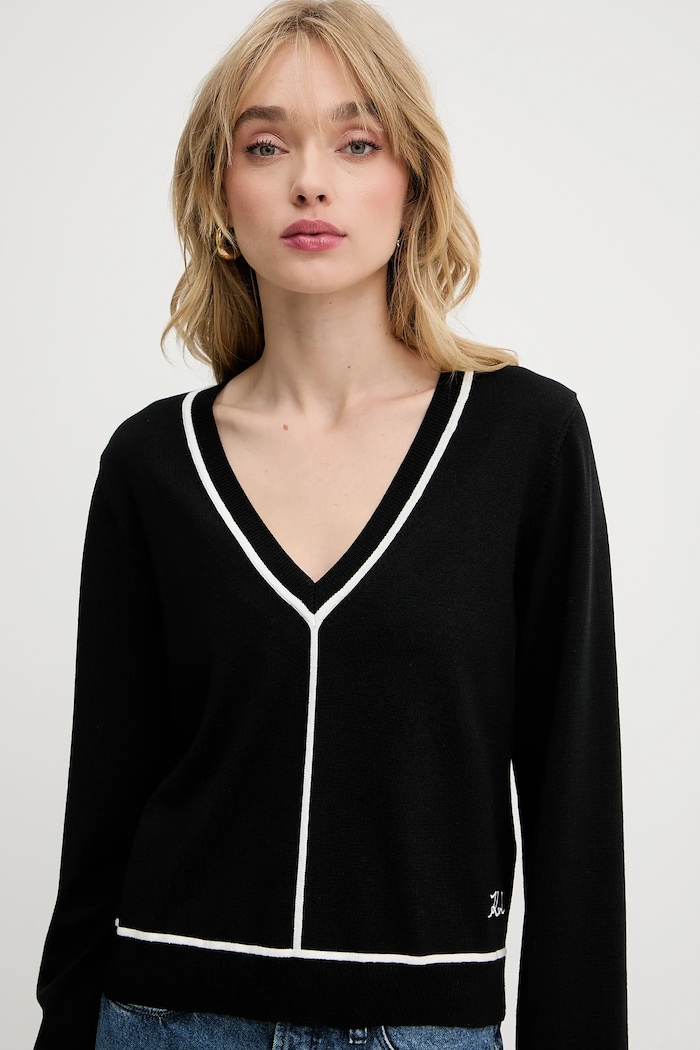 Karl Lagerfeld pulover negru A3W18023