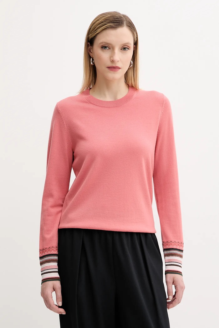 Vlněný svetr PS Paul Smith kulatý oranžová W2R.577N.T31327