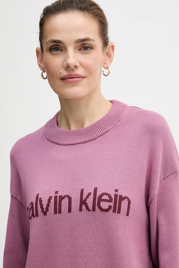 Bavlnený sveter Calvin Klein Jeans ružová LV047C311G
