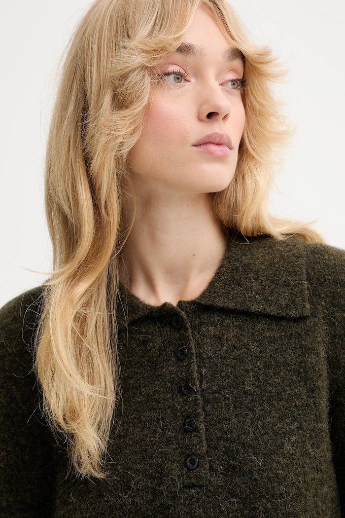 Sweter wełniany Gestuz 10910589 zielony