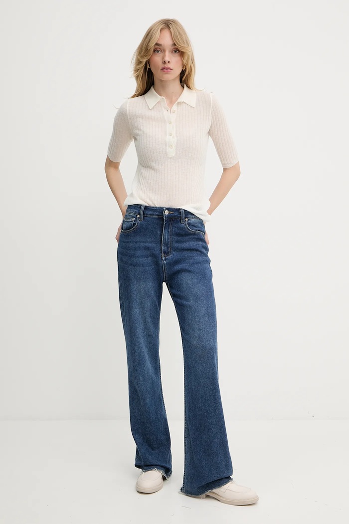 Μάλλινο πόλο BOSS Orange Dalessandra 50543977 μπεζ AW25