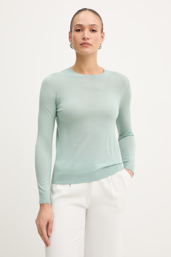 BOSS pulover pentru femei din lână Ferpina verde 50544987