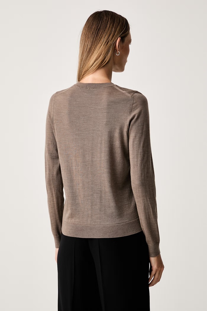 Odzież BOSS sweter damski wełniany Ferpina 50544987 brązowy