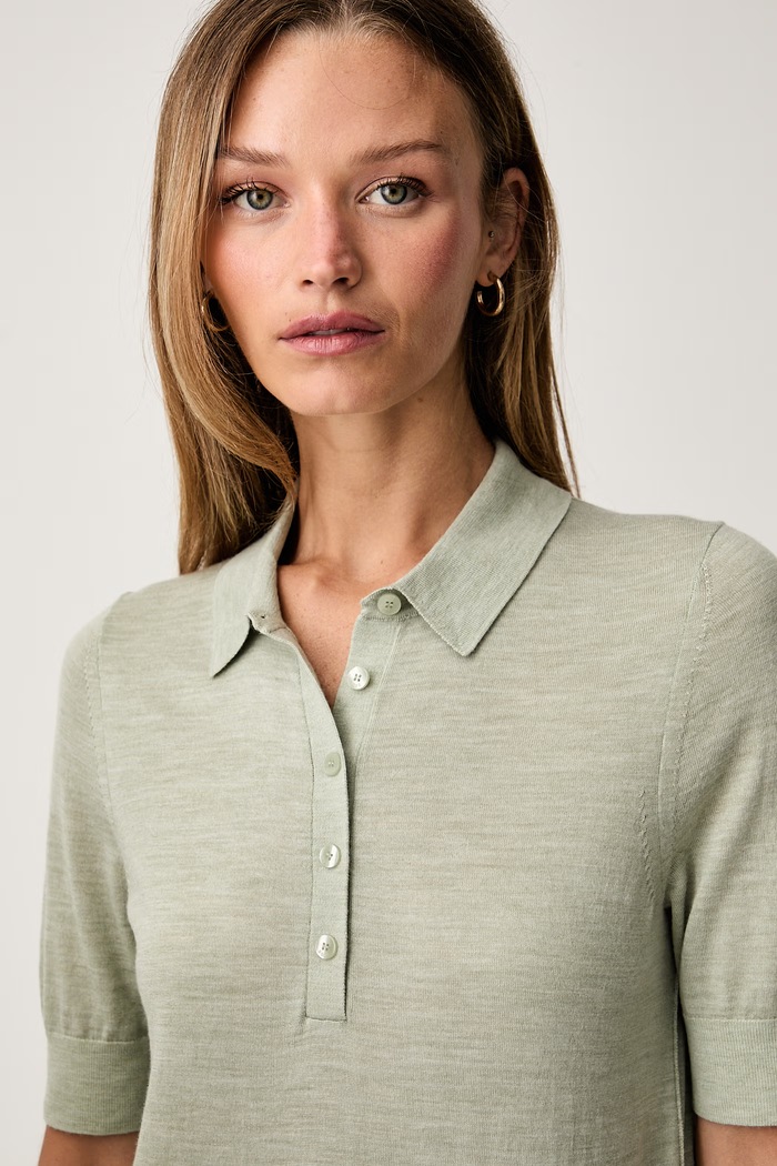 BOSS polo damskie wełniane Fidenka zielony 50545015
