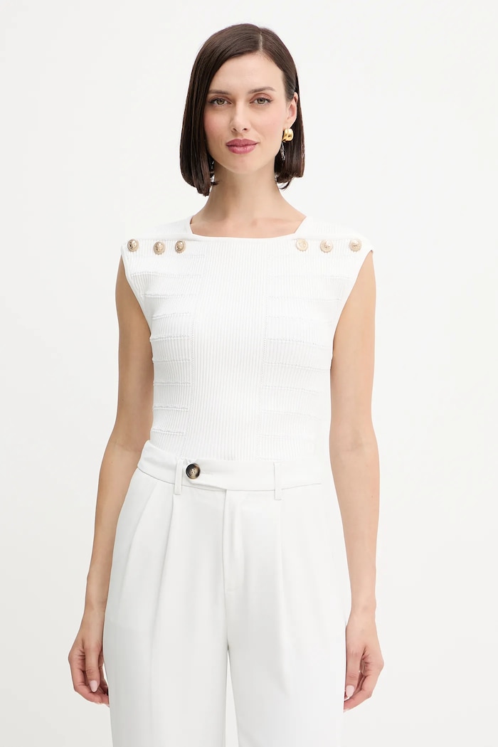 Топ Guess EVANGELINE вталена бял W5YR12.Z0130