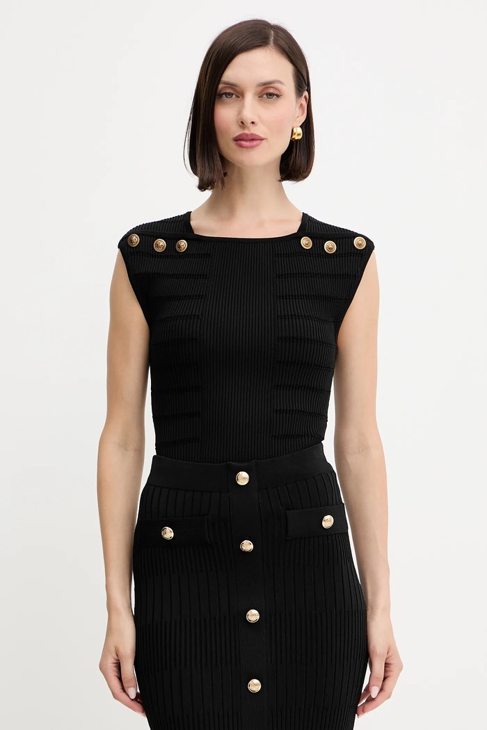 Top Guess EVANGELINE slim čierna W5YR12.Z0130