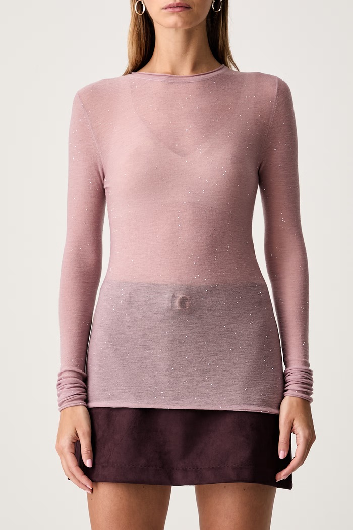 Sweter damski z wełną Pinko 105398.A2PM różowy