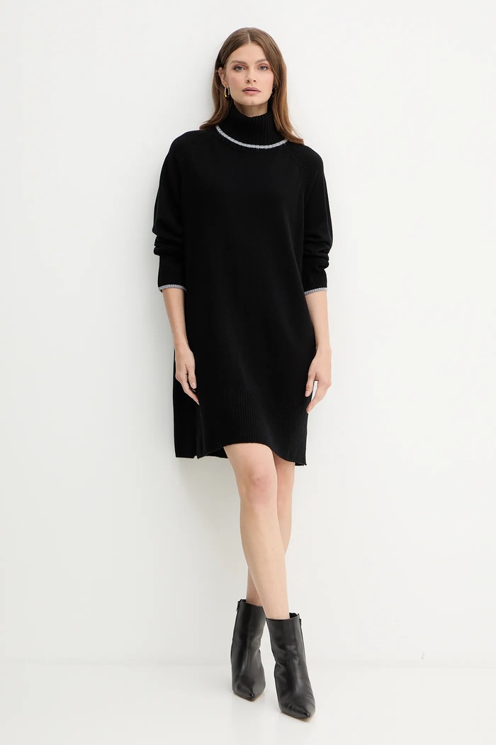 Μάλλινο φόρεμα Pinko 105449.A2Q9 μαύρο AW25