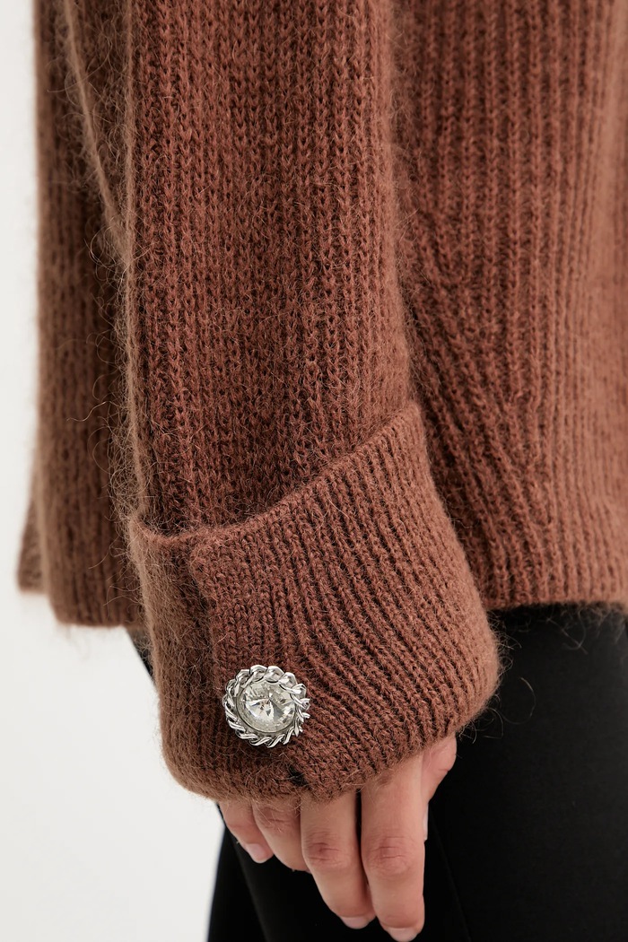 Pinko sweter z domieszką wełny 105563.A2S5 brązowy