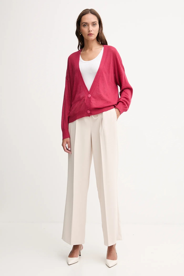 Kardigan s vlnou United Colors of Benetton 109PD6056 růžová AW25