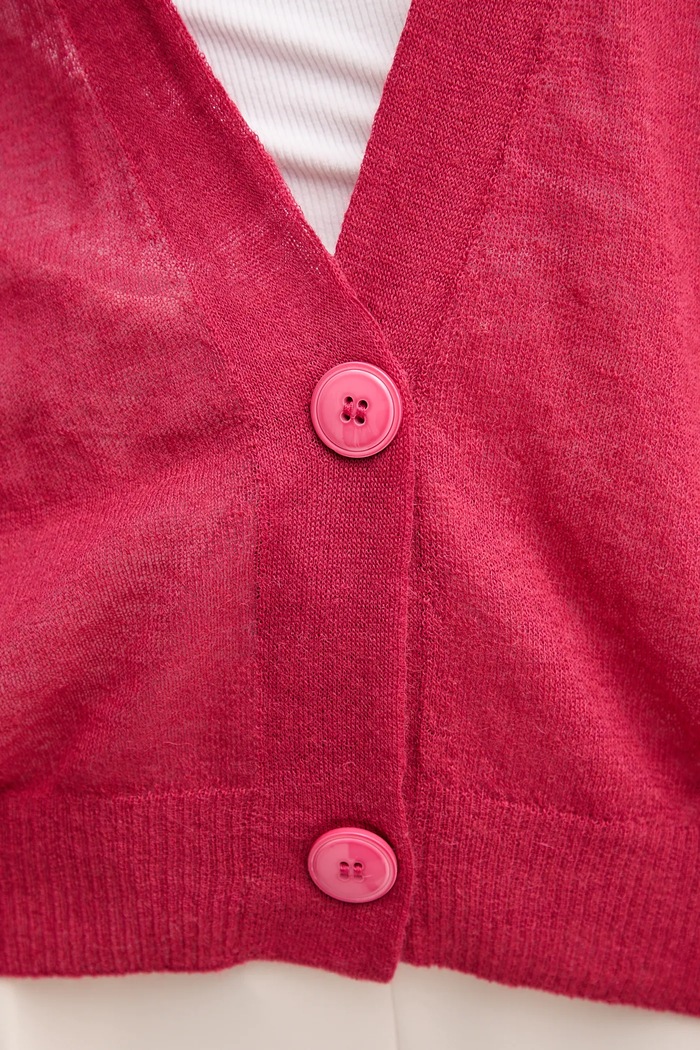 Kardigan s vlnou United Colors of Benetton 109PD6056 růžová