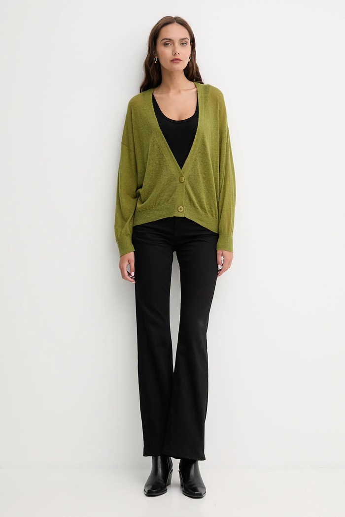 Kardigan s vlnou United Colors of Benetton 109PD6056 zelená AW25