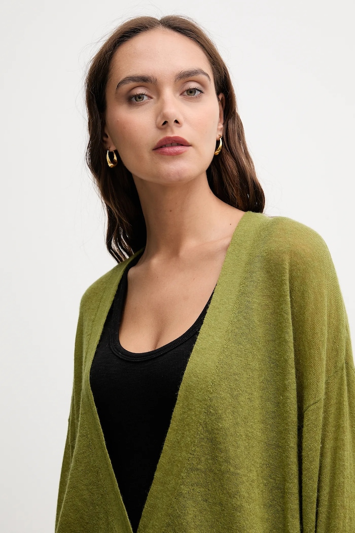Kardigan s vlnou United Colors of Benetton zelená 109PD6056