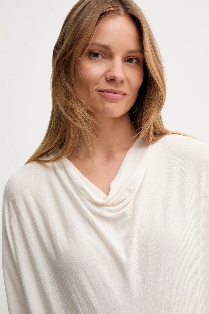 United Colors of Benetton sweter z jedwabiem 1ZRED10E8 beżowy