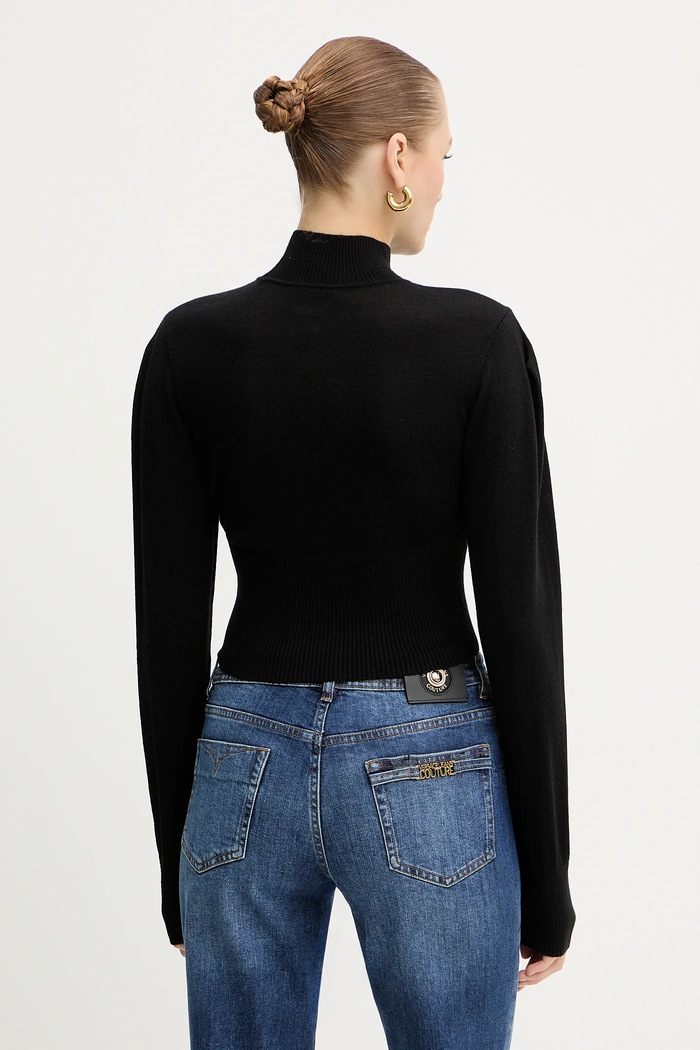 Oblečenie Sveter s prímesou vlny Versace Jeans Couture 79HAFMH8.CMH62 čierna