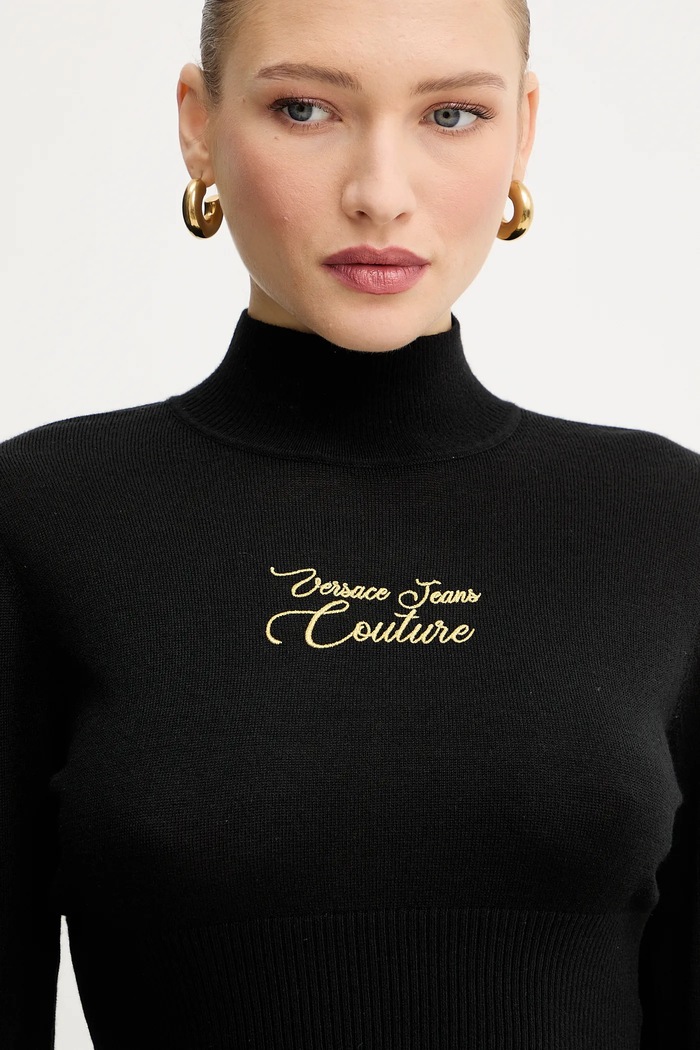 Sveter s prímesou vlny Versace Jeans Couture čierna 79HAFMH8.CMH62