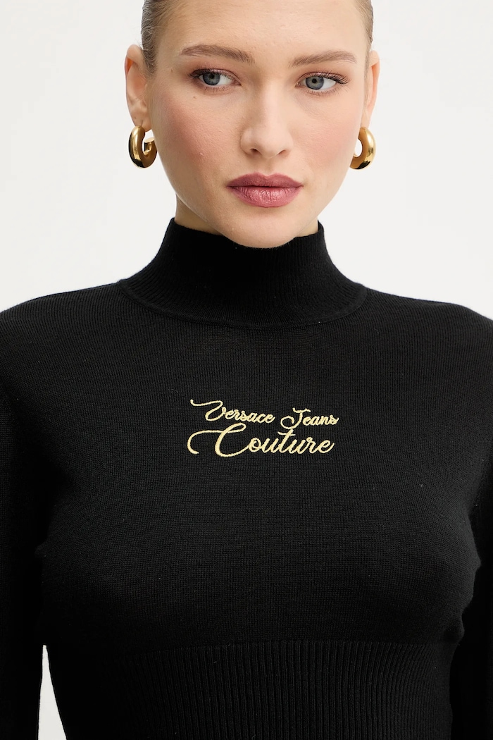 Sveter s prímesou vlny Versace Jeans Couture čierna 79HAFMH8.CMH62