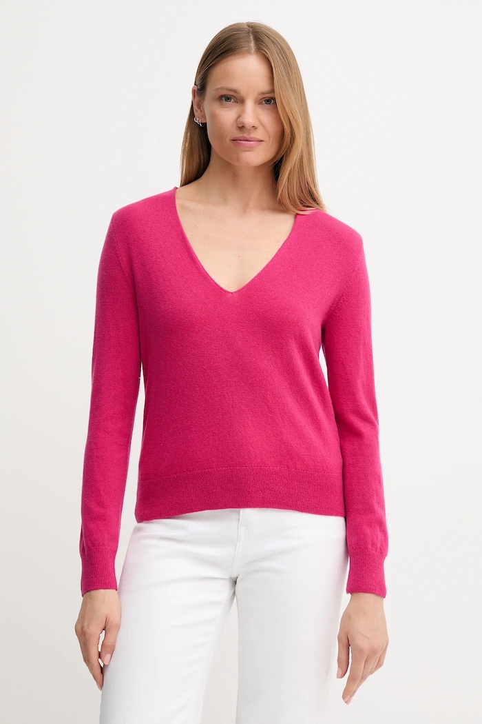 Volnen pulover United Colors of Benetton Tanka roza 1002D401Y