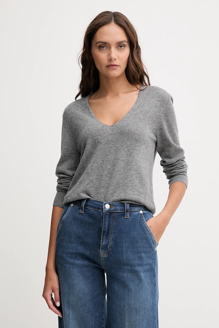 Μάλλινο πουλόβερ United Colors of Benetton μαλλί γκρί 1002D401Y