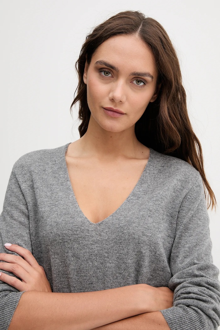Μάλλινο πουλόβερ United Colors of Benetton γκρί 1002D401Y