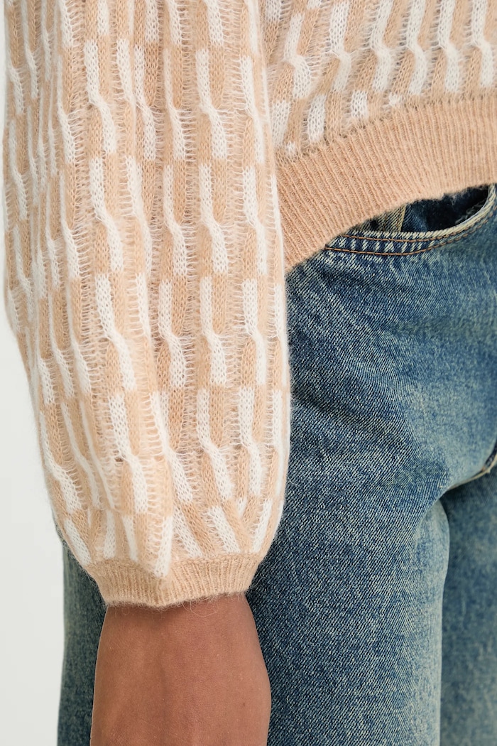 United Colors of Benetton sweter z dodatkiem wełny 1012E403C beżowy