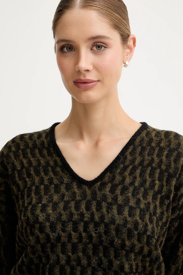 United Colors of Benetton pulover din amestec de lână verde 1012E403C