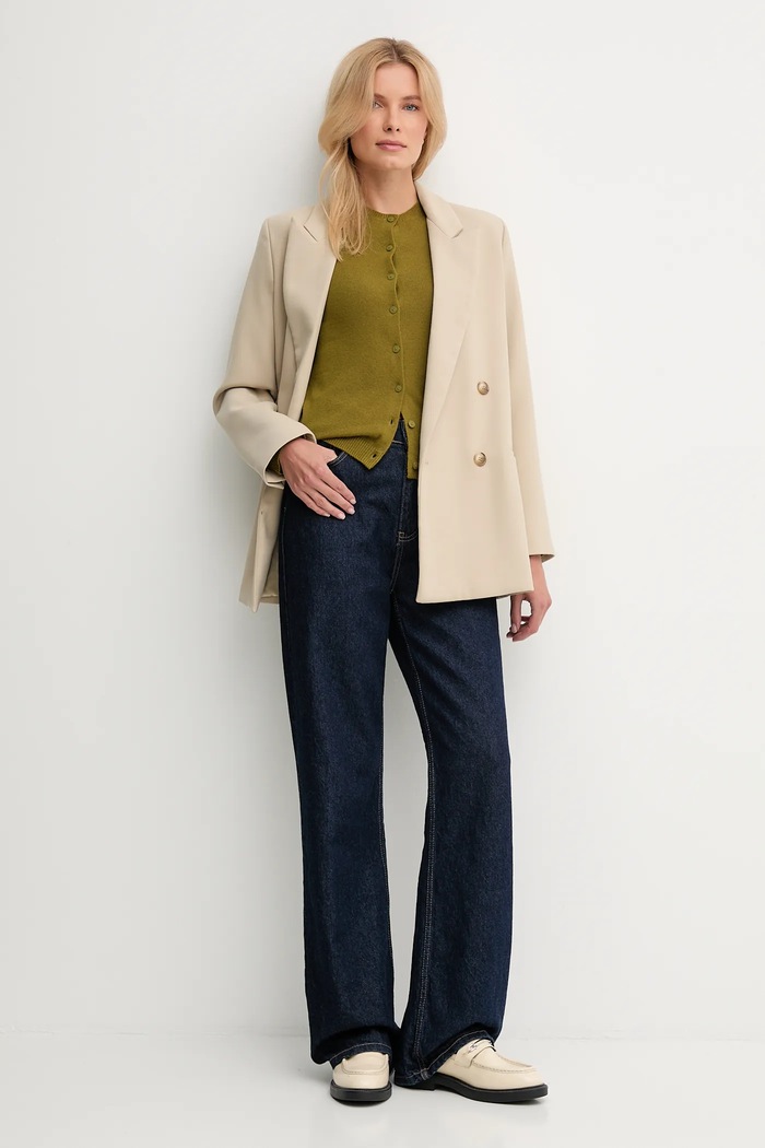 United Colors of Benetton kardigan z dodatkiem wełny 102HD502B zielony AW25