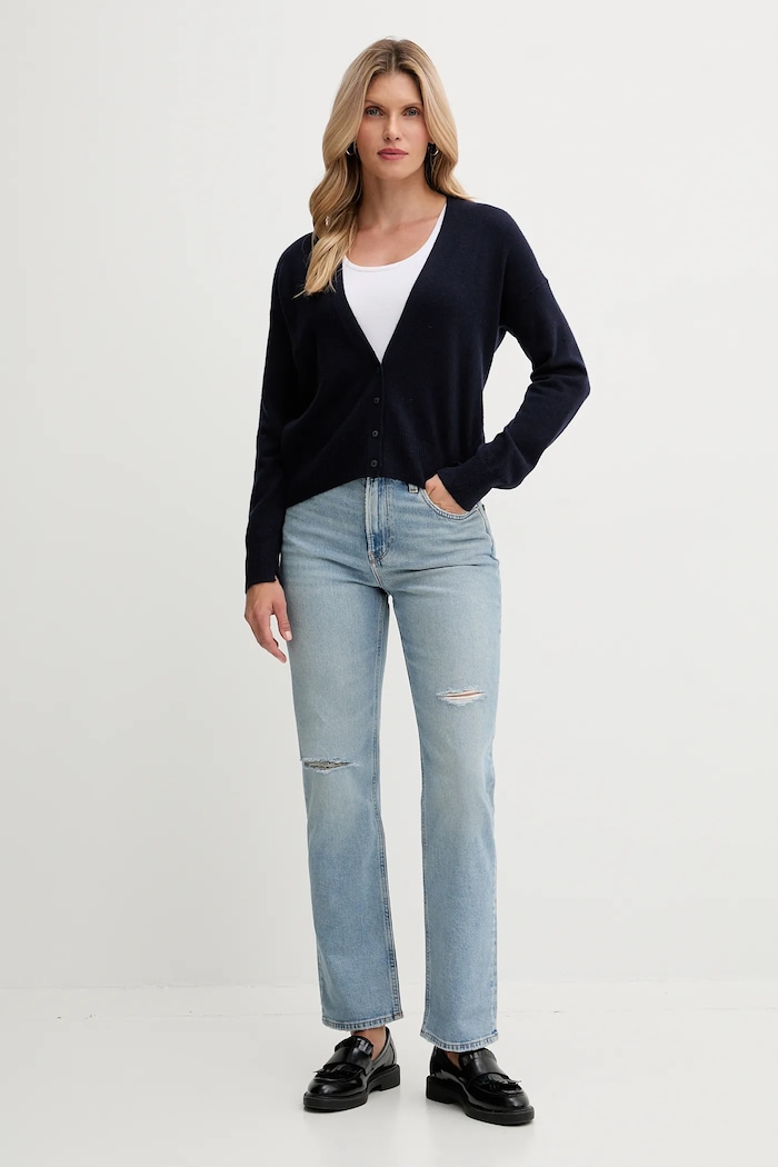 United Colors of Benetton kardigan z dodatkiem wełny 102HD6052 granatowy AW25