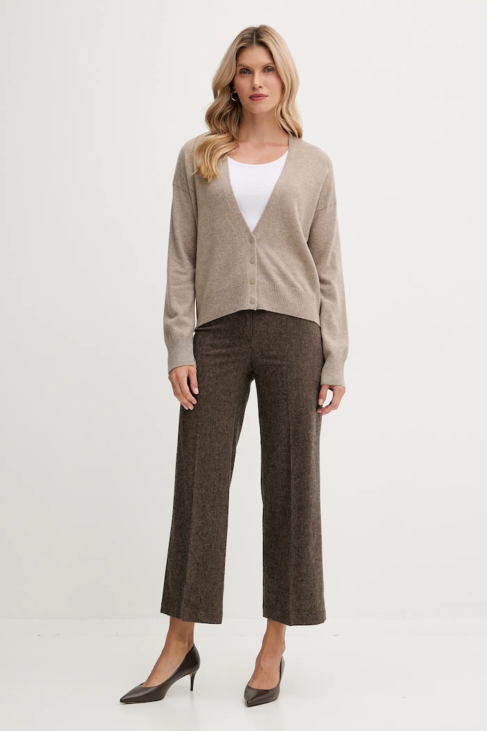 United Colors of Benetton kardigan z dodatkiem wełny 102HD6052 beżowy AW25
