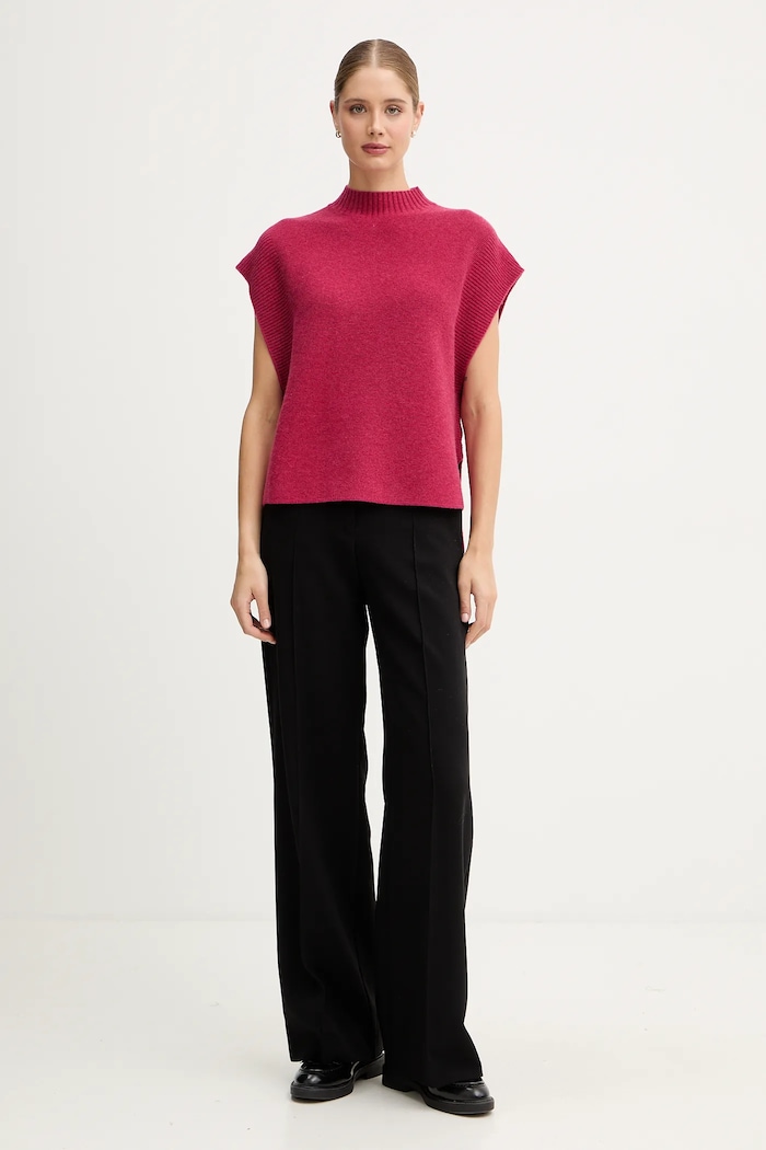 United Colors of Benetton kamizelka z dodatkiem wełny 1244D10EF różowy AW25