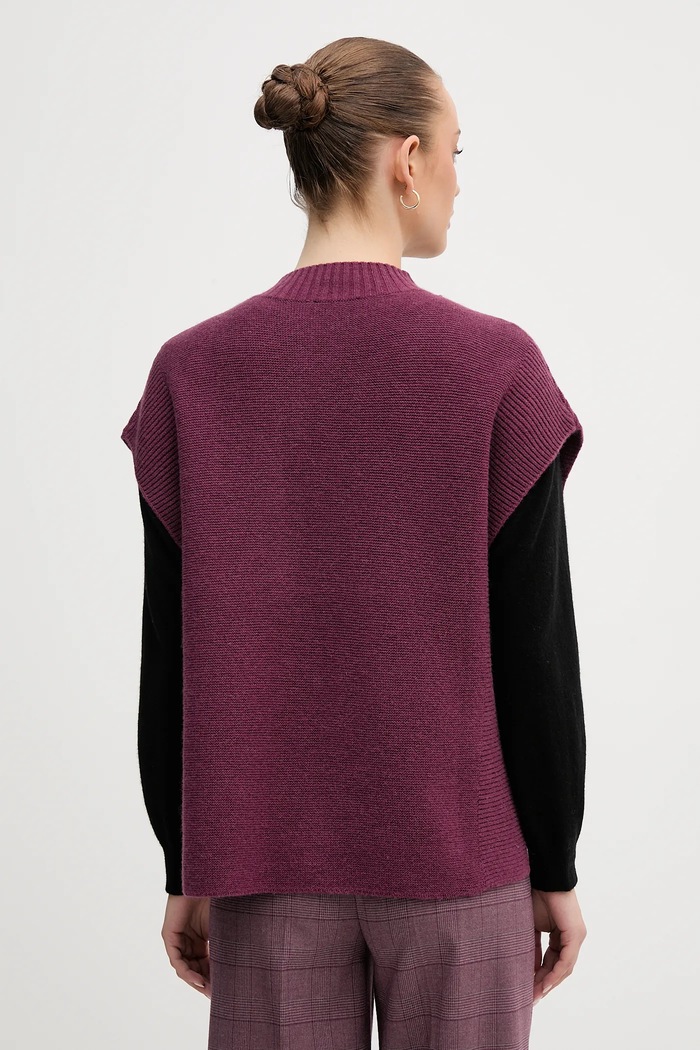 Îmbrăcăminte United Colors of Benetton vestă din amestec de lână 1244D10EF violet