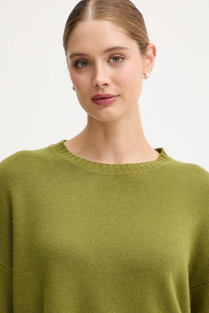 United Colors of Benetton pulover din amestec de lână verde 126WD10E4