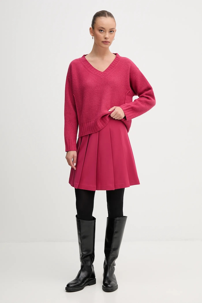 United Colors of Benetton pulover din amestec de lână 126WD402Z roz AW25