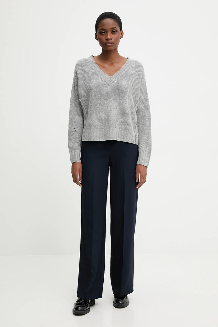United Colors of Benetton pulover din amestec de lână 126WD402Z gri AW25