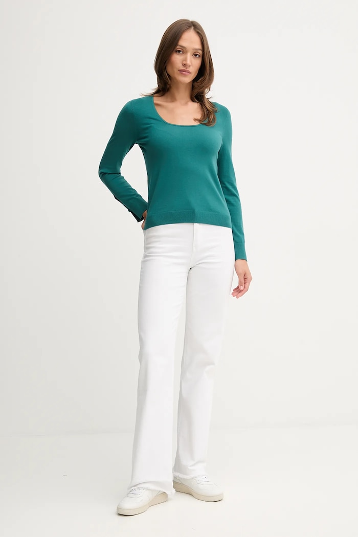 Sveter United Colors of Benetton 1W2AD10E5 tyrkysová AW25