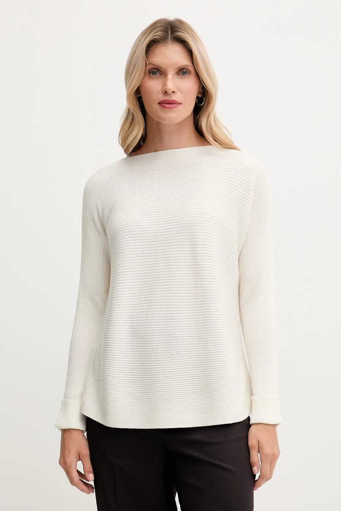 United Colors of Benetton sweter z dodatkiem wełny okrągły beżowy 1Y6SD10CH