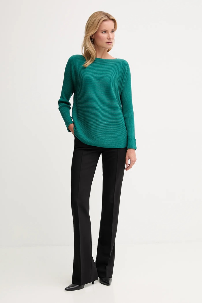 United Colors of Benetton sweter z dodatkiem wełny 1Y6SD10CH turkusowy AW25