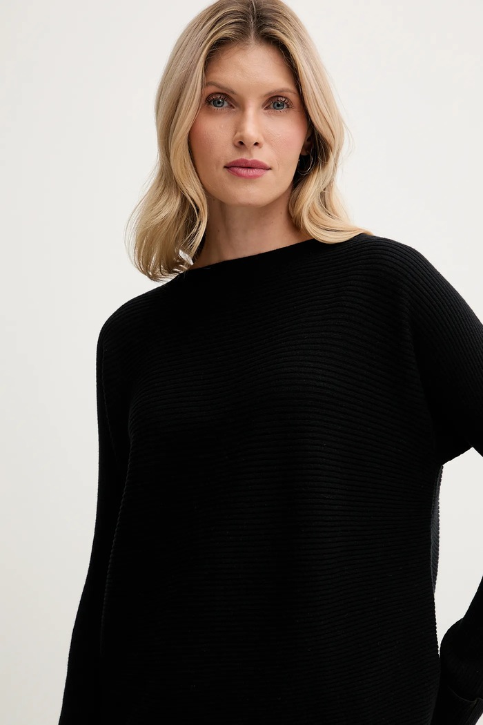 United Colors of Benetton sweter z dodatkiem wełny czarny 1Y6SD10CH