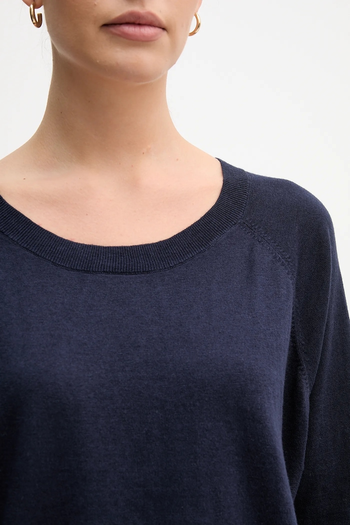 Pulover z dodatkom volne United Colors of Benetton 1Y6SD10EG mornarsko modra